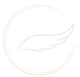 Wing icon in a hand painted circle