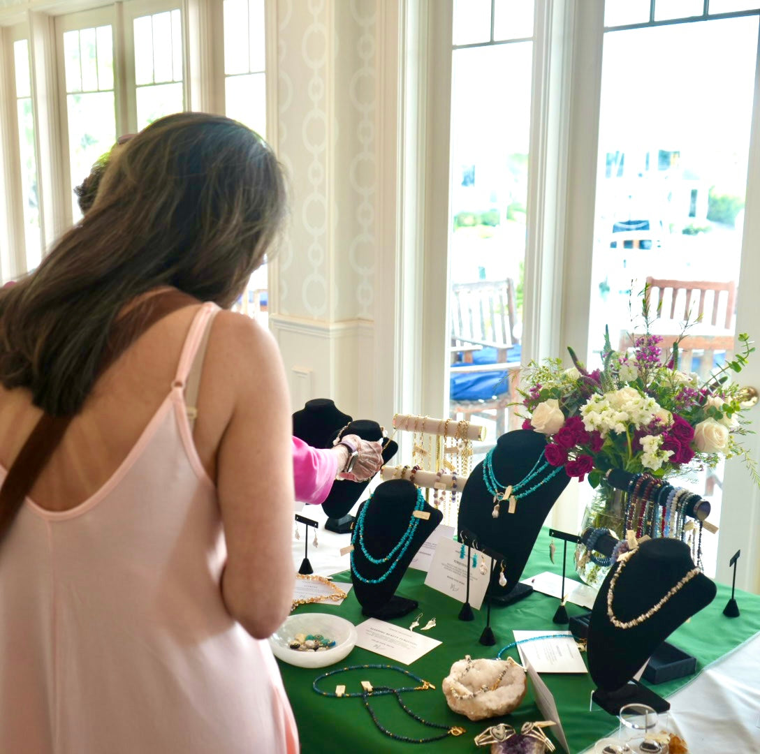 Women shopping at a MariaRyan Jewelry trunk show