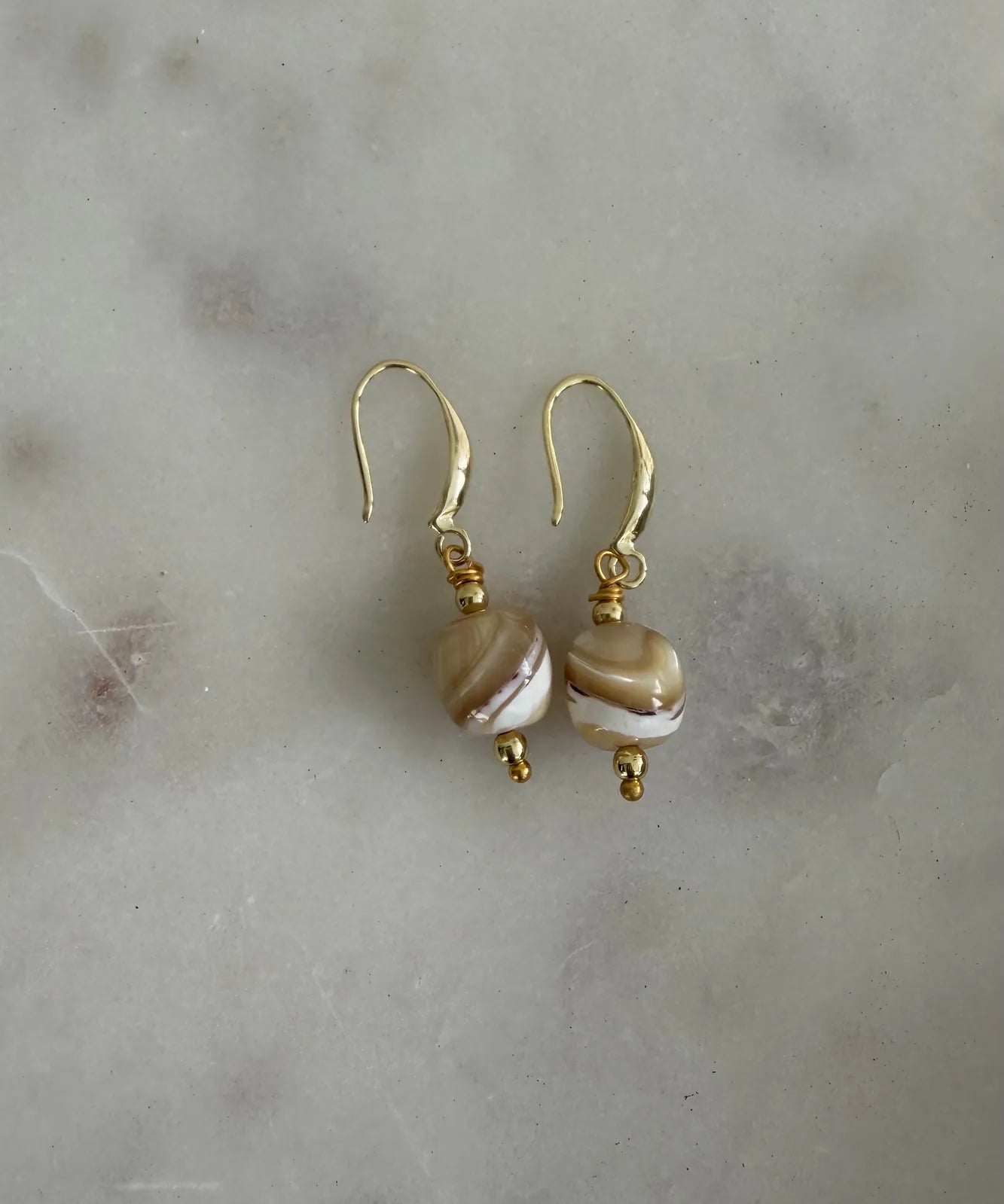 Camel Mother of Pearl: "Renewal" Earrings