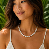 Mother of Pearl: "Evolve with Grace" Barrel Necklace