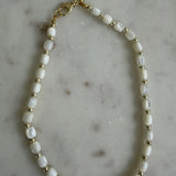 Mother of Pearl: "Evolve with Grace" Barrel Necklace